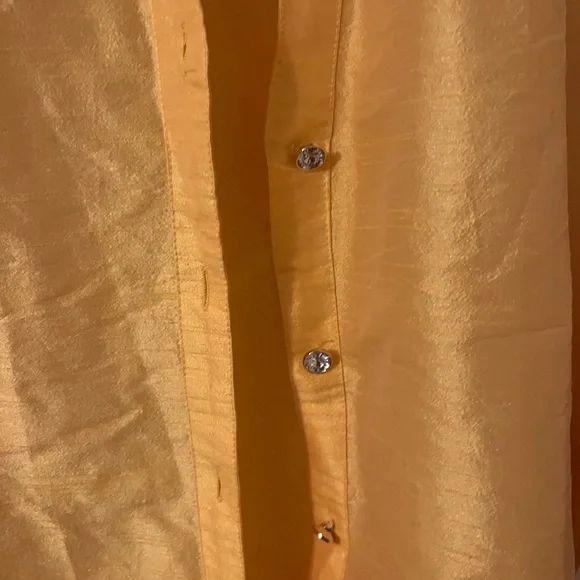 NWT “STAND IN STYLE”  Yellow Button-Up Sheer/LINEN/POLYESTER BLEND Dress 1X - Picture 4 of 11